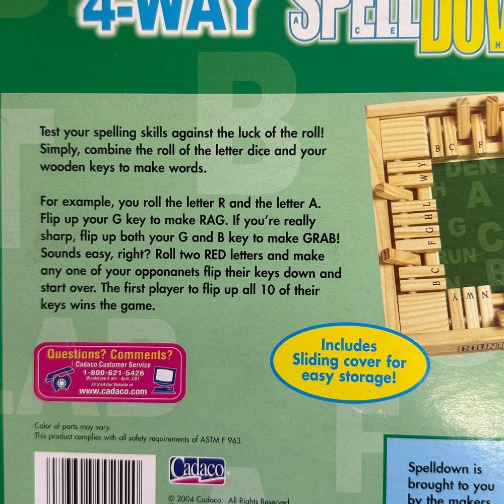 4 WAY SPELL DOWN CVC SPELLING WORD EDUCATIONAL GAME AGES 6+